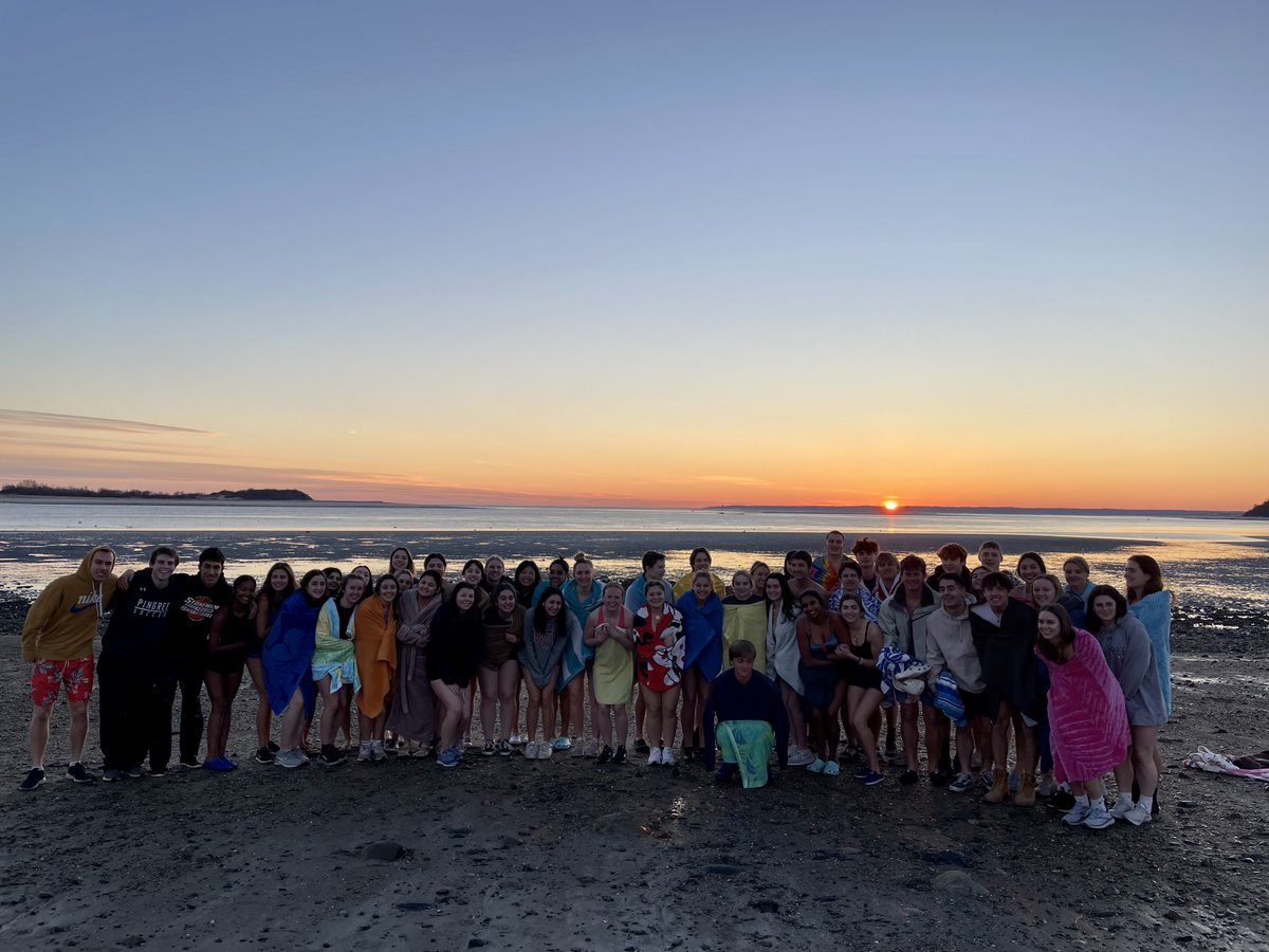 51! How in the world are there 51 members of the class of 2023 still plunging into the Atlantic? Kudos to these brave, crazy, close-knit souls... may your friendships warm you from your hearts to your toes! (Sorry, couldn't help it—just looking at the photo has us shivering!)