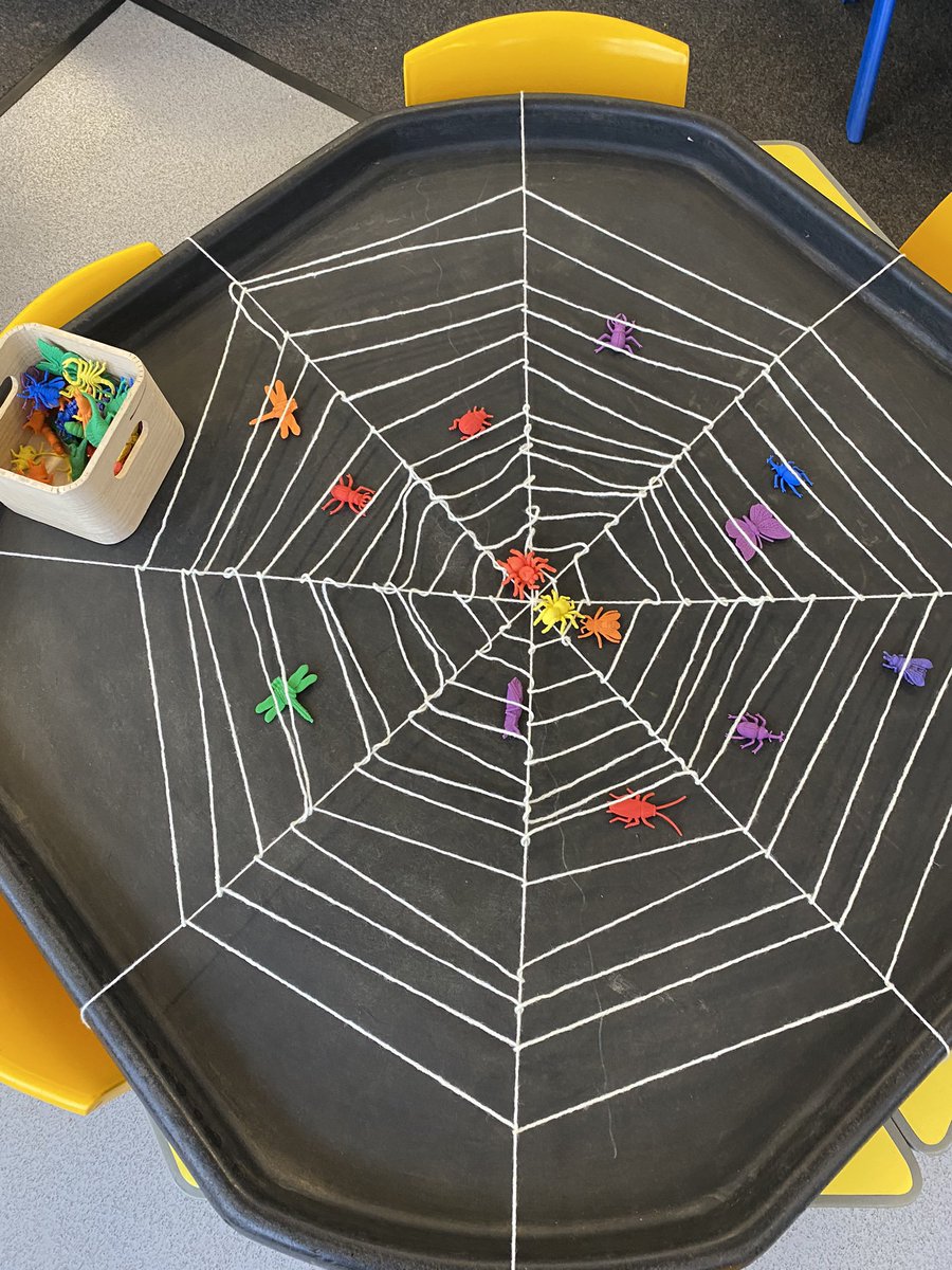 EYFSwestfield's tweet photo. The children in nursery had to rescue the minibeasts from the spiders web using their fine motor skills today. 🕸️ #minibeasts #finemotor #eyfs #provision #curiosity #ambition https://t.co/fdY39lHy8b