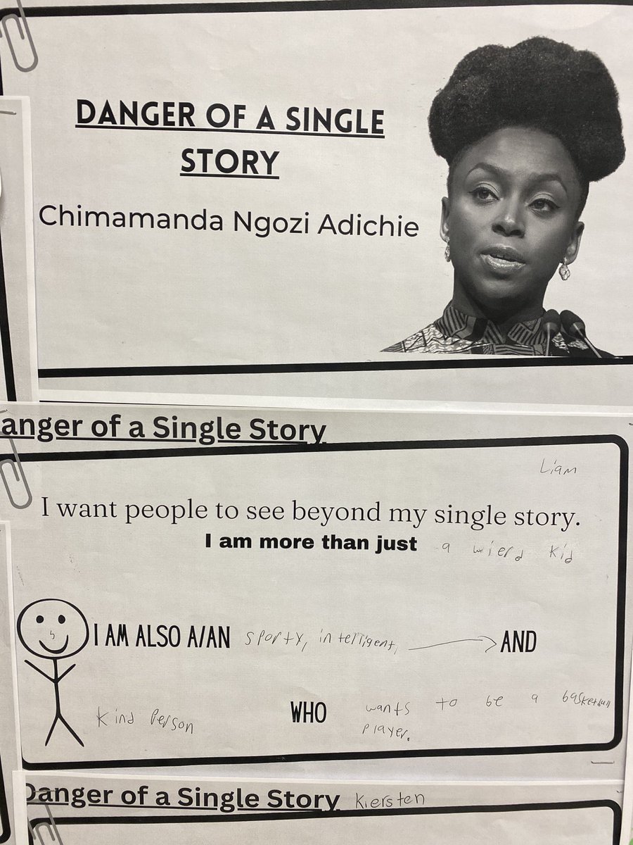 The dangers of a single story brings perspective to kids #scdsb <a href="/ForestHillPS/">Forest Hill Public School</a>