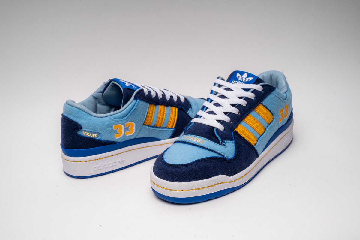 bethemultiplier's tweet photo. Check out the 1st item of the "Evolution of Excellence" collection, the @adidas Forum Alpha. Our Factory8384 designed these to commemorate @kaj33's UCLA career, where he won three championships. 
These kicks will be available on 2/28 to the first 33 VIP members of Club Skyhook! https://t.co/qVV9pMDiLF