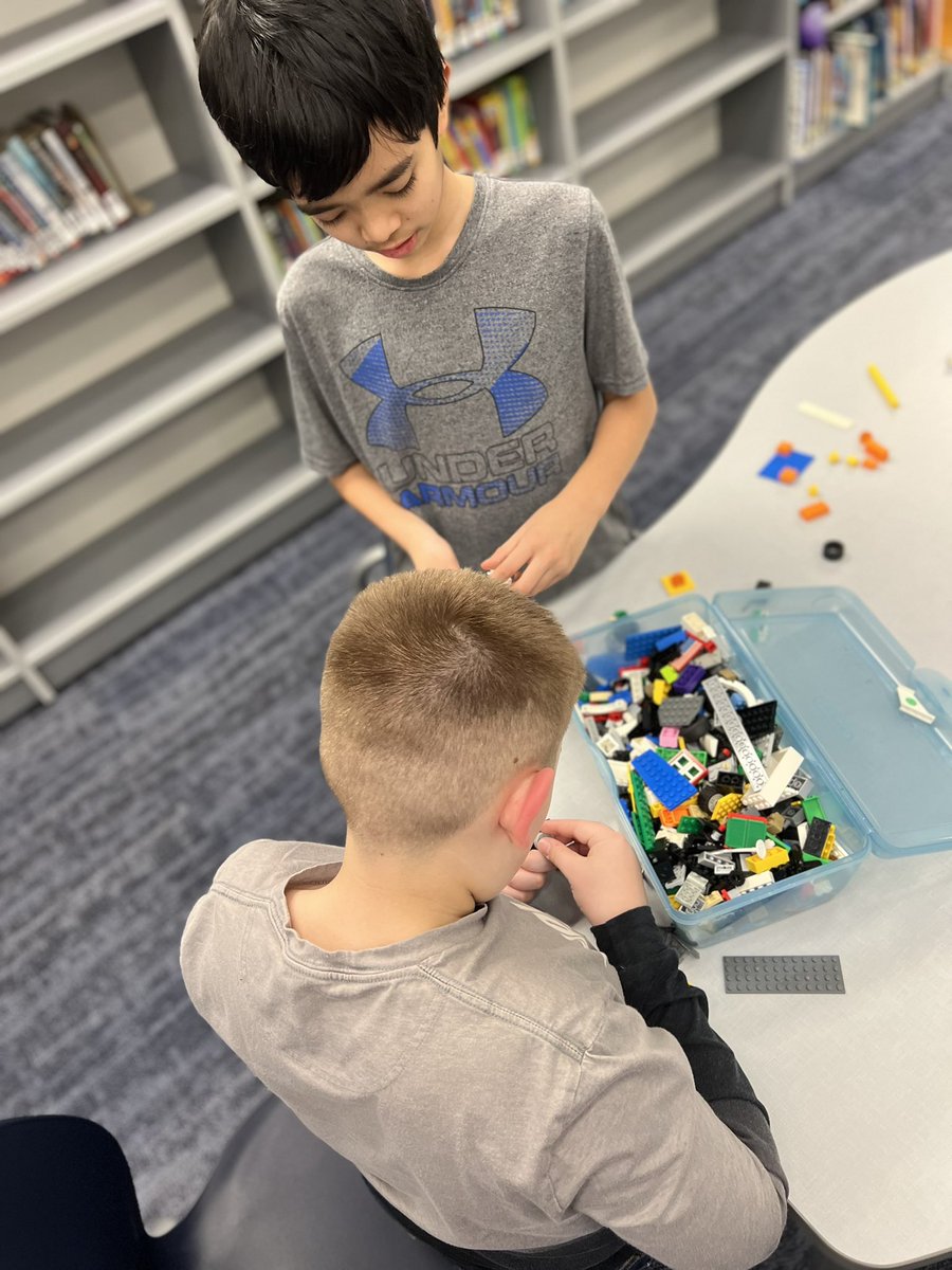 Our students are learning collaboration, joint problem solving, sharing, and turn taking at Lego Club. As they take turns in different roles, divide up the tasks, and work on the build together, they can also gain a sense of innovation. #KirbyONE40 #McAuliffeProud