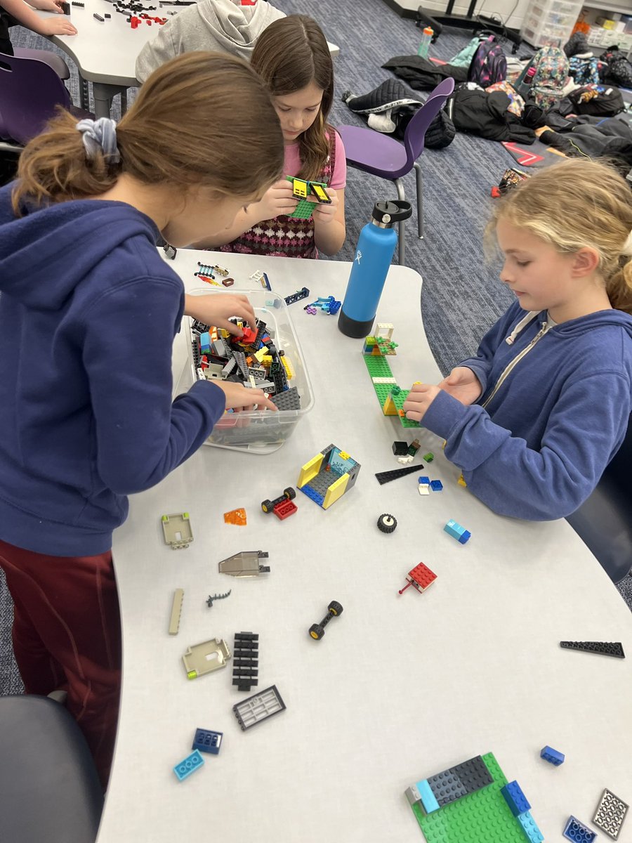 ChallengersMcA's tweet photo. Our students are learning collaboration, joint problem solving, sharing, and turn taking at Lego Club. As they take turns in different roles, divide up the tasks, and work on the build together, they can also gain a sense of innovation. #KirbyONE40 #McAuliffeProud https://t.co/Cypm5Zj5gK