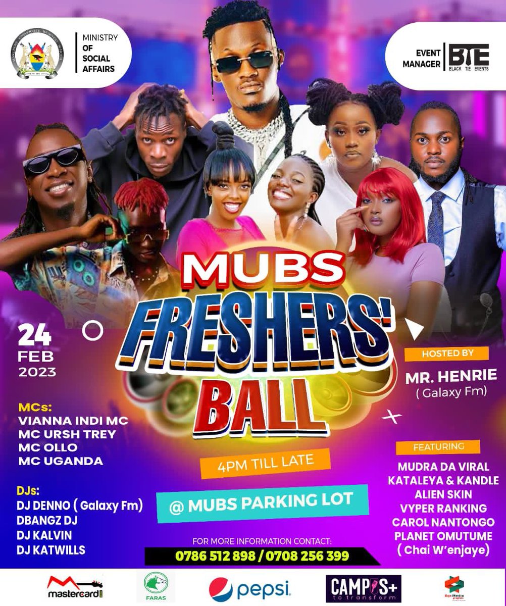 Ever seen me dance along side top Management? Well,you can’t afford to miss this party 🎊 Let’s pareeeeee! Fresher men and women are your dancing shoes ready? #Born in MUBS this time round! <a href="/LuoboyOllo/">MC Ollo</a> @actiongovt <a href="/OfficialMubs/">Makerere University Business School</a> @mubs_unit <a href="/KAMOGABRUNO5/">Kamoga Bruno</a> <a href="/Counsel_Ken/">Counsel Ken</a>