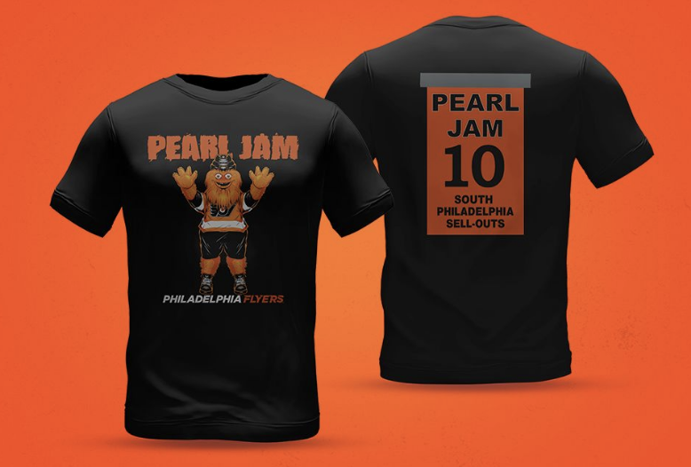 wyshynski's tweet photo. March 28 is the first ever @NHLFlyers Pearl Jam Night.  

Fans who purchase special ticket packages get a commemorative Flyers x Pearl Jam “Gritman/Stickman” shirt. Proceeds will support Pearl Jam's Vitalogy Foundation. All fans can take photos with the Pearl Jam sellouts banner. https://t.co/cwdZZmJK19