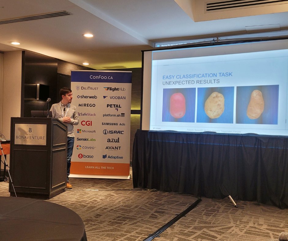 More than ever, we must be prepared for the challenges that AI and Deep Learning will bring to our organizations. Alexis-Fortin Côté, AI scientist at <a href="/voobanvibe/">Vooban Vibe</a>, clarifies this complex matter with a clever example of a potato sorting program. 🥔😋 #potatolove #Confoo #AI