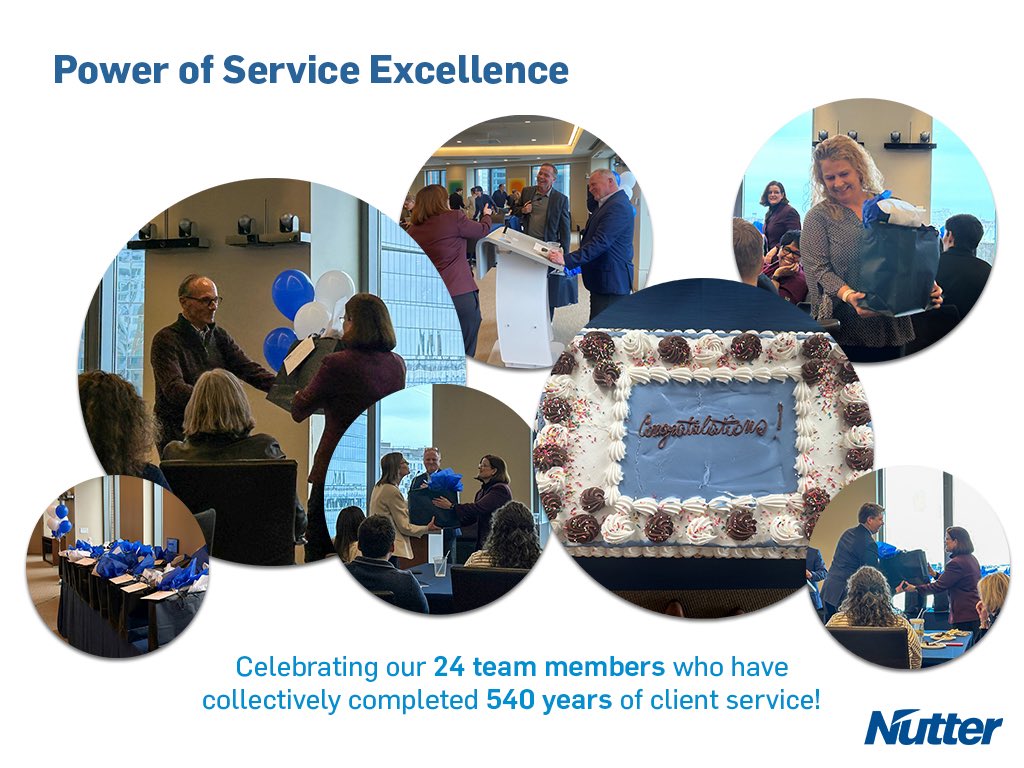 NutterLaw's tweet photo. We celebrated several individuals who reached milestone anniversaries this year at our Long-Term Service Recognition ceremony to show our appreciation for their hard work and dedication to the #NutterCommunity. #PowerofNutter https://t.co/lPOJAsVd5n