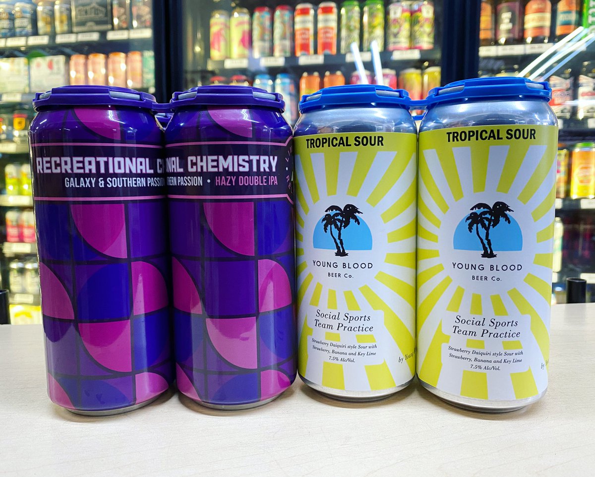 HarleysLiquor's tweet photo. Recreational Chemistry- Hazy Double IPA🧪⚛️
@hophausbrewing 

Social Sports Team Practice- Tropical Sour🏀🥎🏐
@yb_beerco 🌴

#wibeerwednesday #beergoals #wibeer #newbeer #goodbeer #craftbeer #localbeer #hophausbrewing #youngbloodbeerco https://t.co/dY2px54f7Y