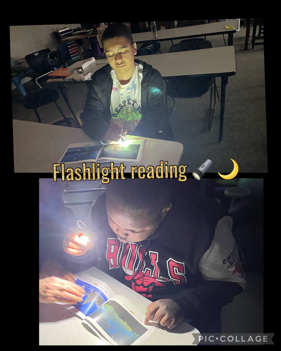 It was a perfect day to read about moon phases with flashlights!!! 🌙 🌚 🌝 #DMSPantherPride #323Learns