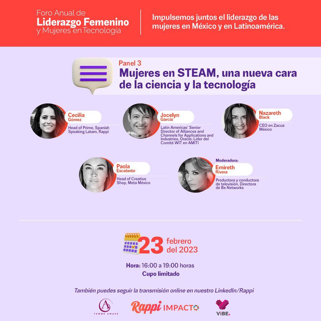 femmeawake's tweet photo. Estamos muy orgullosas de ver a nuestra conductora @emirethriverap alzando la voz por todas las mujeres. ! No se pueden perder la transmisión del Foro Anual de Liderazgo Femenino y Mujeres en Tecnología por @vibetvmx ! #femmeawake #emprendimiento #mujeresempoderadas #Mujeres https://t.co/QElYV47eNf