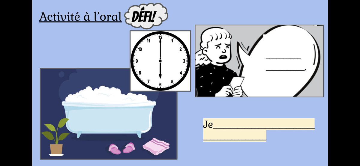 MmeCarsonN's tweet photo. En français de base on pratique comment expliquer notre routine quotidienne! @HolyTrinityOCSB @ocsbBonjour https://t.co/wAohwzzglQ