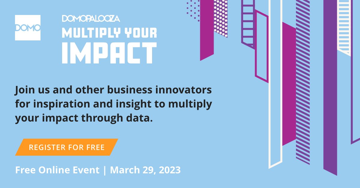 mdixonii's tweet photo. Register for Domopalooza 2023! #DP23 is a free online event where you can connect with your peers and discover new ways to multiply your impact with #data. Register and learn more about what you can expect from Domopalooza '23 here: https://t.co/fhL4EgnYow https://t.co/WQwczUCACQ