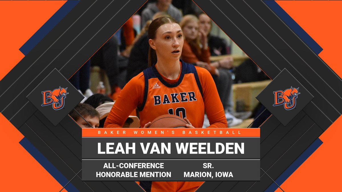 BakerAthletics's tweet photo. WBB: Congrats to Ainsley Tolson, Sophia Barrett, Emma Cunningham and Leah Van Weelden on receiving @HeartSportsNews All-Conference honors! #BakerBuildsChampions

https://t.co/ktyTt6IbaQ https://t.co/GrRw01QXaM