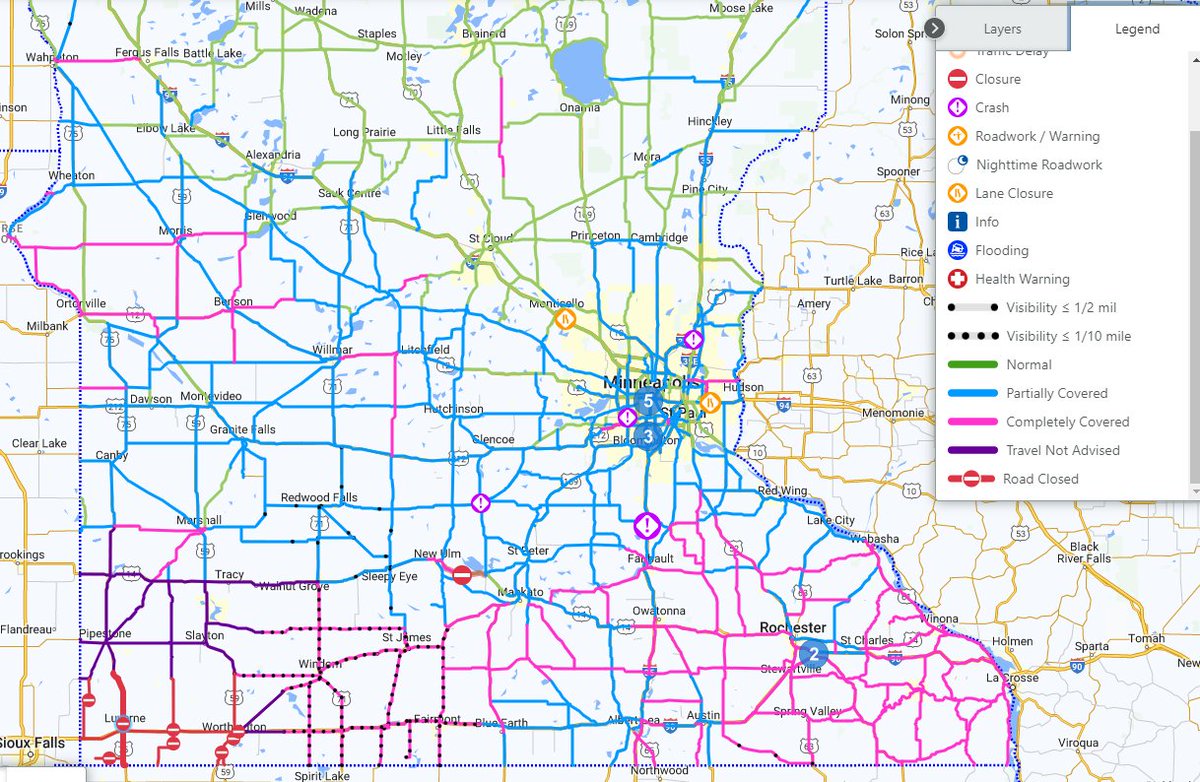 WCCOTraffic on Twitter "Latest Road conditions according to http