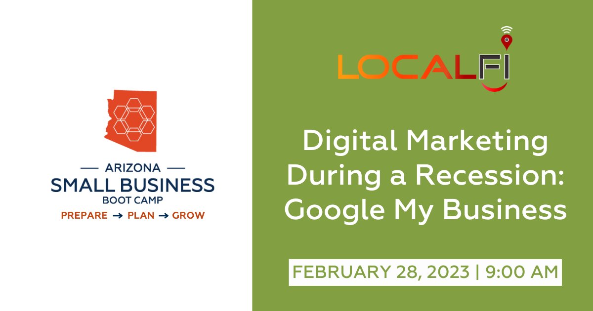 azcommerce's tweet image. Join the ACA and guests from LocalFi for a #SmallBizBootCamp about utilizing Google to expand a brand’s digital footprint. 

Register Now⬇️
bit.ly/ACASession264