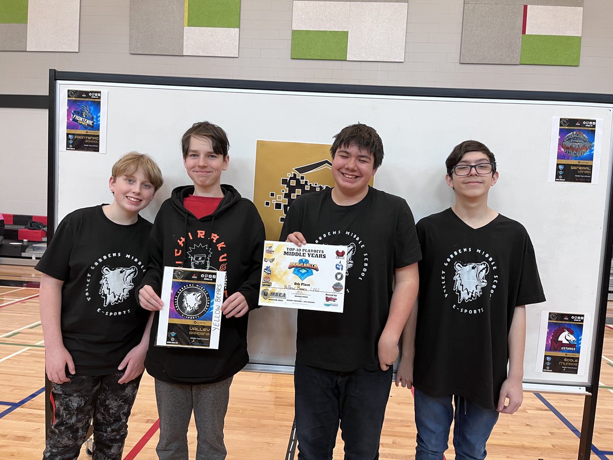 Congratulations to the Gr.8 Esports Yellow Bears for their 8th place finish out of 34 teams who competed in the <a href="/MSEA_gg/">Manitoba School Esports Association</a> <a href="/Brawlhalla/">Brawlhalla</a> Provincials!! Well done for their first competitive tourney. Big thanks to the <a href="/EDSDragons/">ÉDS Dragons Esports</a> for hosting us in Dugald! #MSEA_gg <a href="/EsportCanadaEDU/">ESPORT CANADA EDU</a>