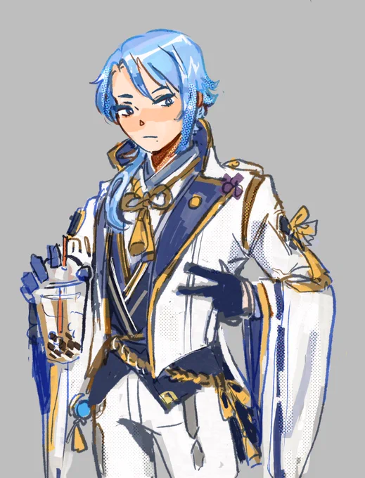 Still being held at gunpoint and made to draw genshin character for my lil sibling #GenshinImpact 