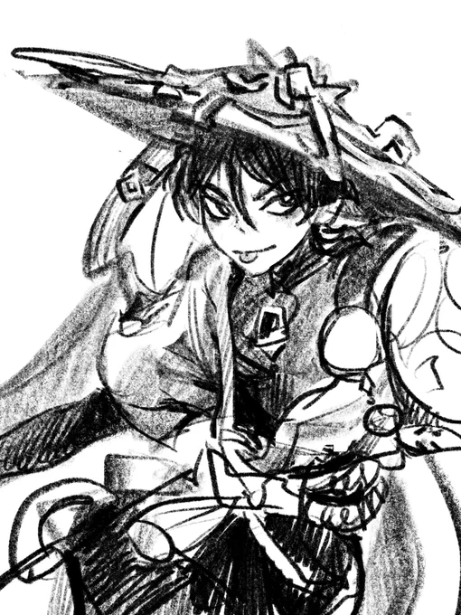 Still being held at gunpoint and made to draw genshin character for my lil sibling #GenshinImpact 