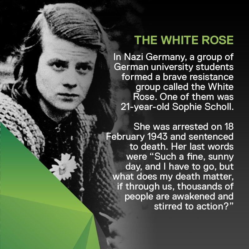 80 years ago today a truly courageous young woman was killed for standing up to tyranny.  Never forget the White Rose #SophieScholl . #HERO #whiteroserealtime