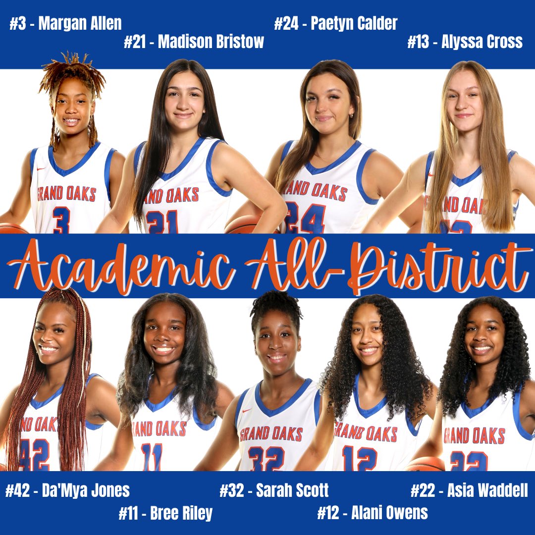 grandoaksgbb's tweet photo. Congratulations to our varsity athletes for taking care of business in the classroom &amp; earning Academic All-District for the 2022-2023 season!
🐻📚✏️🏀 https://t.co/vCjt0sdeiZ