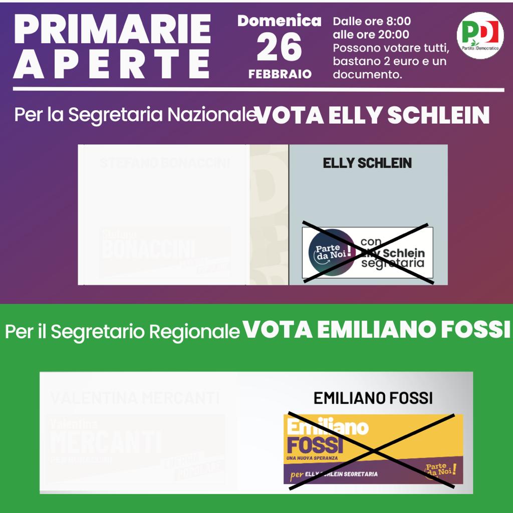 LTombelli's tweet photo. Per un nuovo #PartitoDemocratico domenica, alle #PrimariePD, occorre votare #EllySchlein ed @emifossi in #Toscana. Volti giovani, nuovi e di sinistra!
#ParteDaNoi #PD #CongressoPD #26febbraio https://t.co/lQ5EH8ZH68