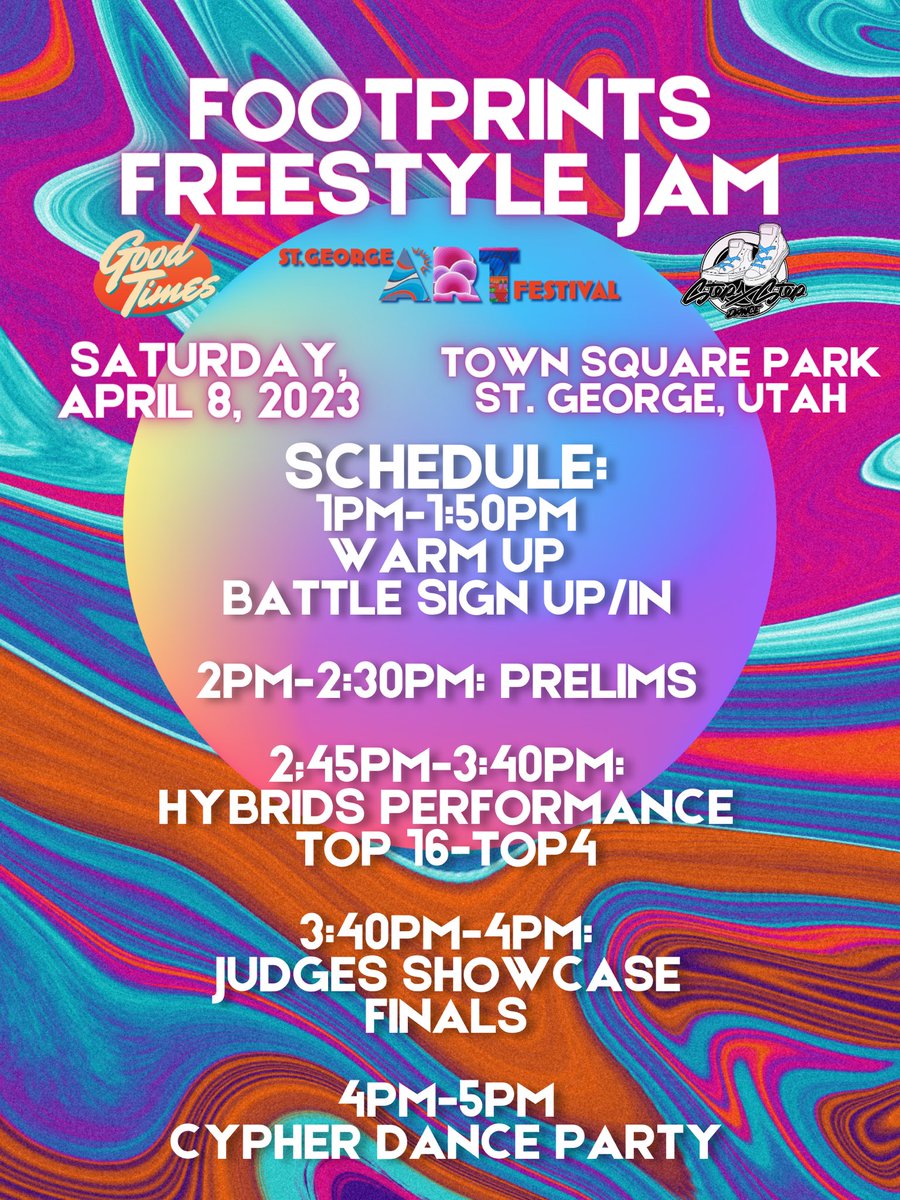 Going down in St. George, Utah 
2v2 Freestyle Battle 
Saturday April 8th
1-5pm
Free to watch, $15 to battle 
Dope judges and host! #dance #stgeorge #utah #dance #hiphop #freestyle