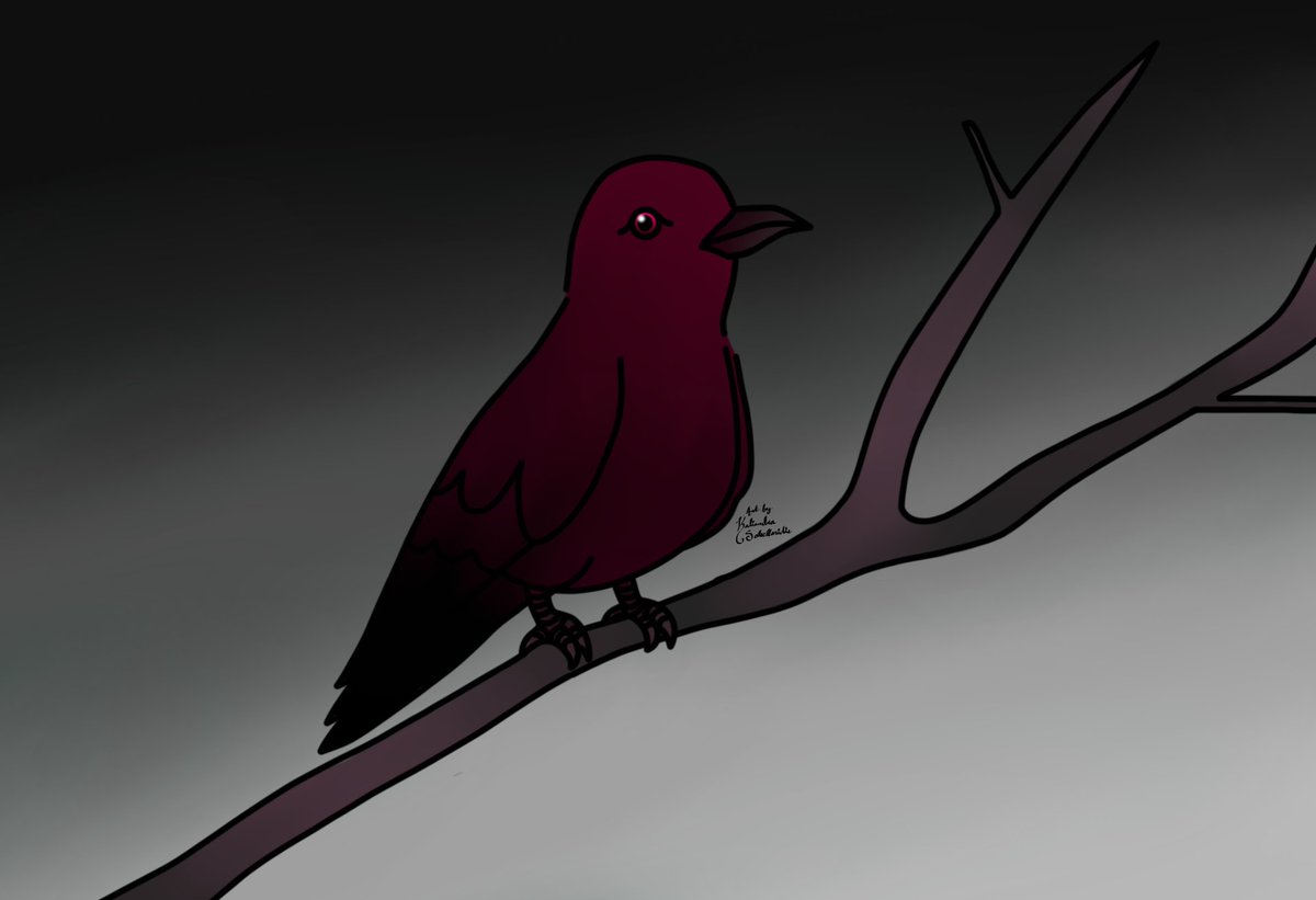 January's pet garnet crow, his name is Bloodshot.

#art #digitalart #crow #crowart #garnet #birthstone #garnetbirthstone #januarybirthstone #january #january2023 #artist #digitalartist #artcommissionsopen #commissionsopen #birb #birbart #bird #birdart #digitalartcommissionsopen