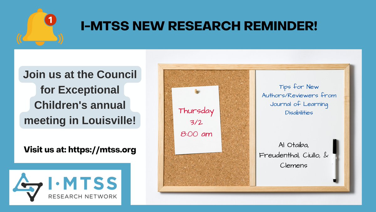 MTSSResearchNet's tweet photo. Watch out for these IMTSS Research Network scholar presentations at #cec2023 first thing Thursday morning! https://t.co/DLz1lFAYIs