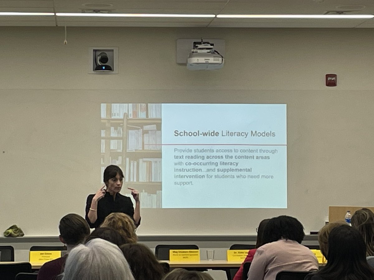 At the <a href="/UMDCollegeofEd/">UMD College of Education</a> Impact Professor event listening to <a href="/JadeSpecialED/">Jade Wexler Scott PhD</a> talk all about the importance of supporting students literacy learning in the upper grades! #Readers #readinginterventions