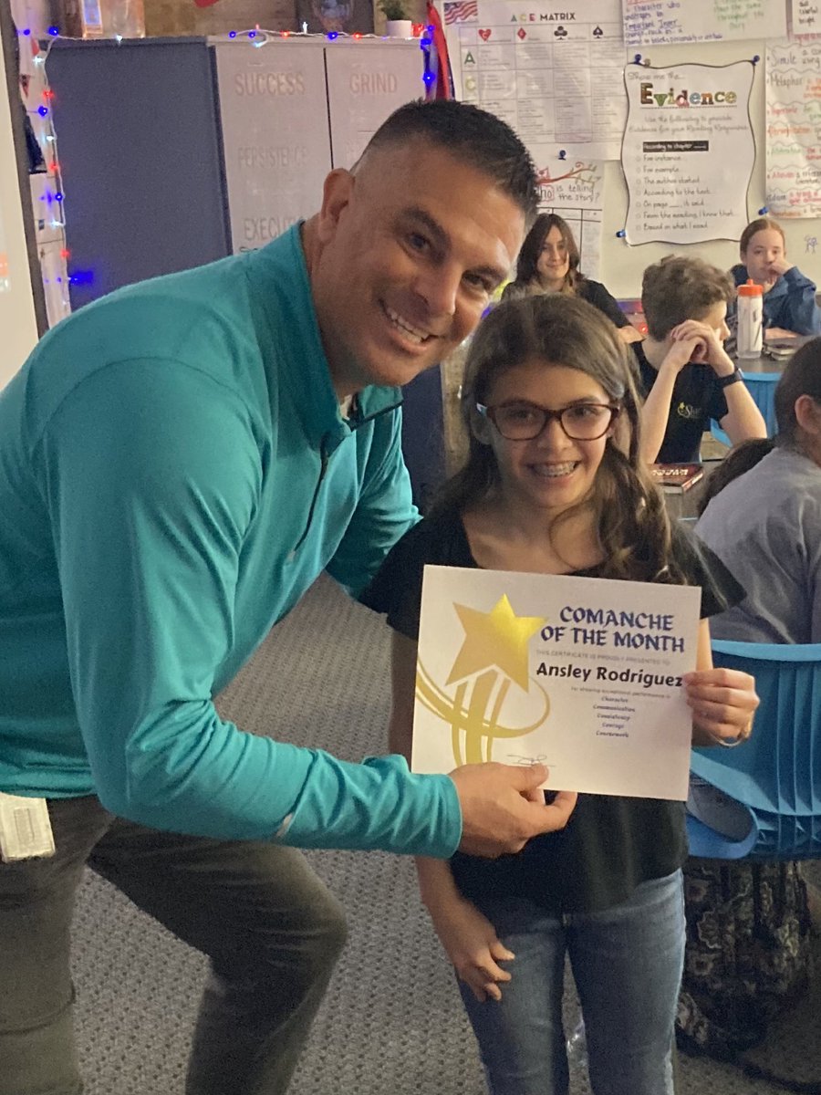 kms_comanches's tweet photo. January 7th Grade Comanches of the Month! Commanding Character, Communication, Consistency, Courage, and Coursework! 
Ansley Rodriguez, Luke Matlock, and Kate Cunningham! https://t.co/GtwvvjNhC0