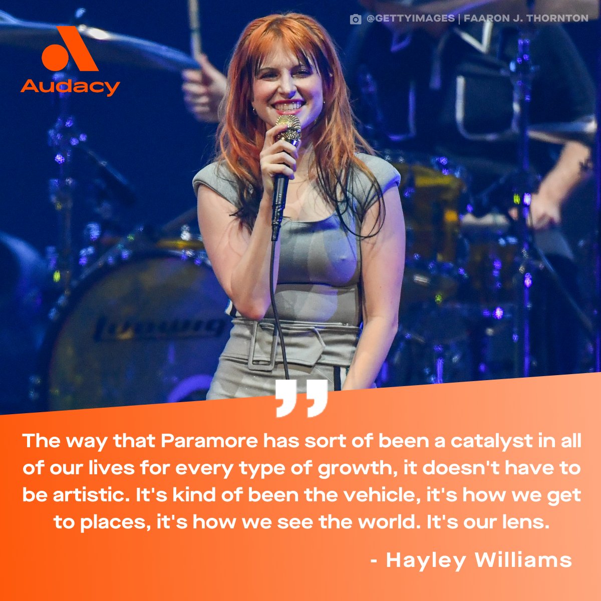 .<a href="/Paramore/">paramore</a>'s #HayleyWilliams is opening up about the band getting back together, advice for her younger self + more during <a href="/QwithTomPower/">Q</a> 🧡 

Listen now: auda.cy/3Z56xLQ
