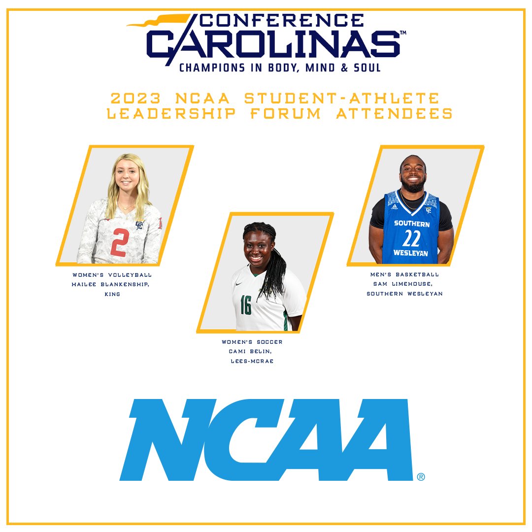 ConfCarolinas's tweet photo. 3️⃣ Conference Carolinas student-athletes will head to Baltimore in April for the 2023 NCAA Student-Athlete Leadership Forum!

🔗: https://t.co/CTgV0OJlEJ
#LeadingTheWay https://t.co/Le7O2E0CxO