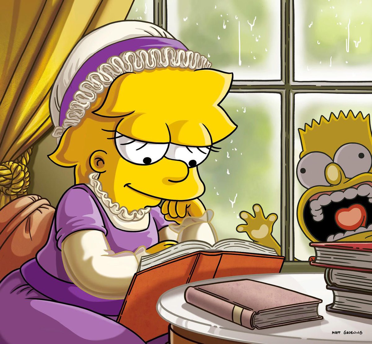 TopKrusty's tweet image. "CUANDO ESTOY TRISTE, ABRO UN LIBRO È IGNORO AL MUNDO"
~Lisa Simpson