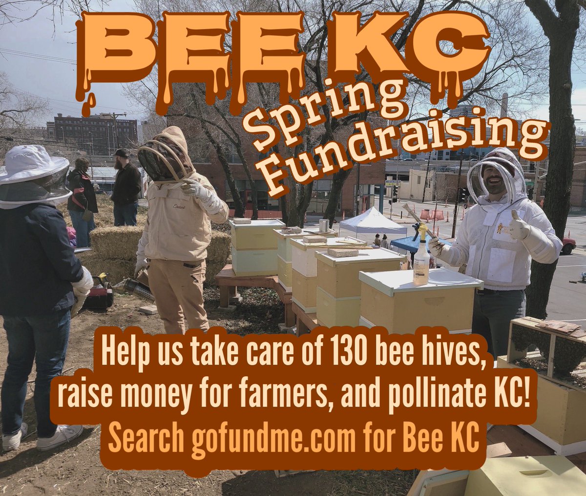 Help us pollinate KC and gather free honey for urban farmers! Our gofundme page is live, and has more information plus perks for donating, please check it out and share the page, sharing is as good as donating. Thank you all, big things coming in 2023! 💛🖤🐝