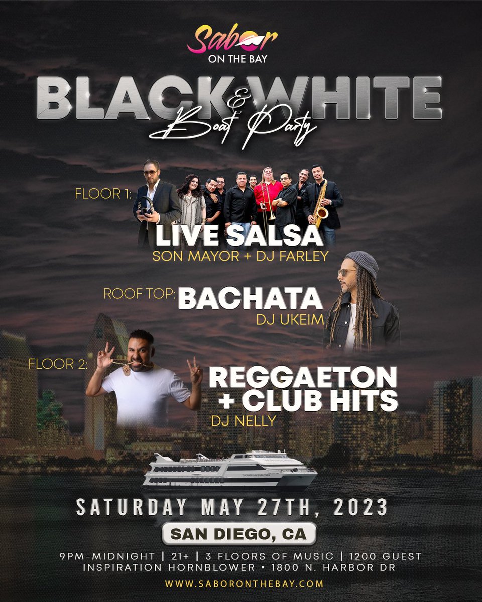 SABORontheBAY's tweet image. Biggest Latin boat party returns to San Diego on May 27... #SanDiego #LiveSalsa #SalsaDancing #BachataDancing #LatinEntertainment