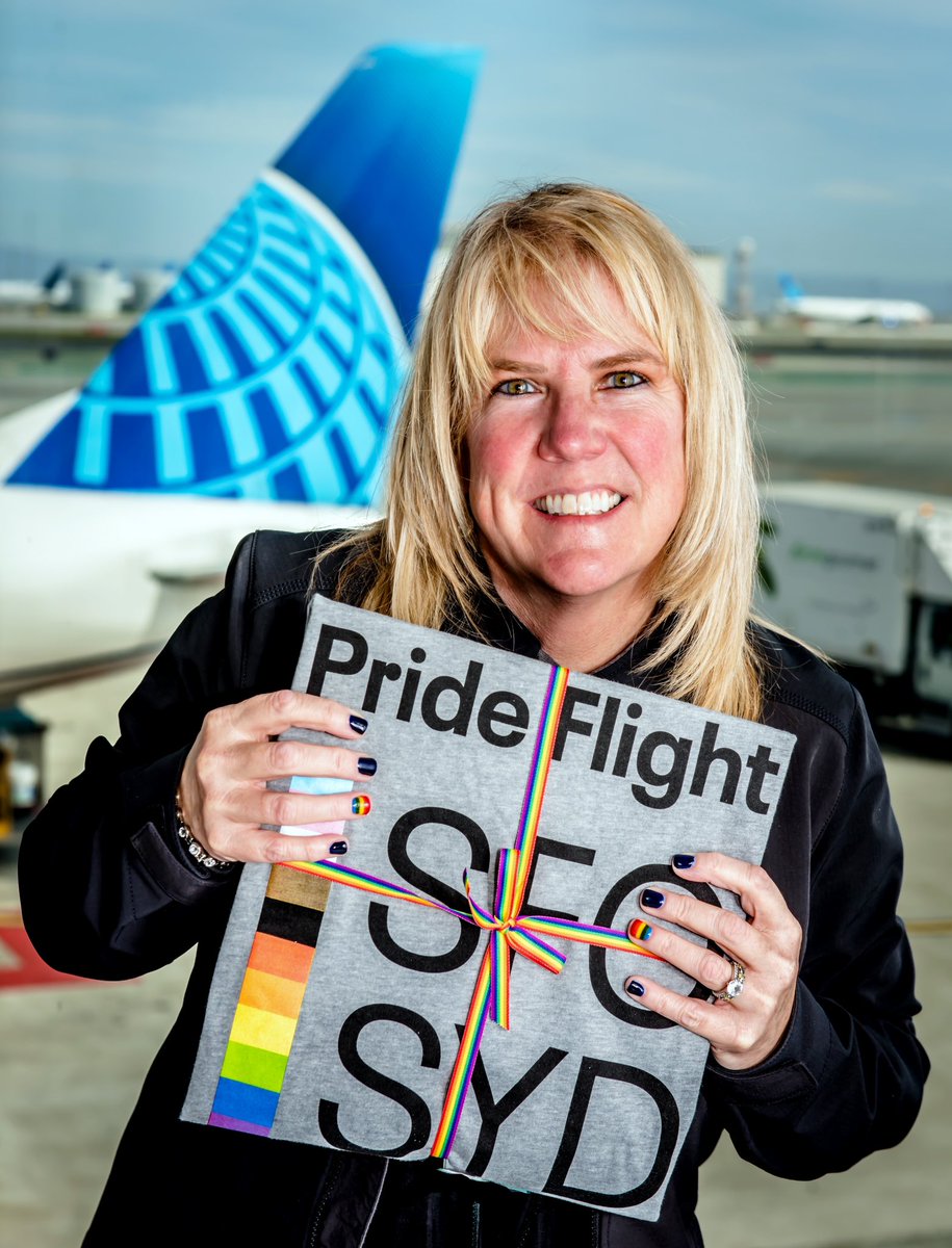 United Pride flies from SFO to SYD tonight…here we come! 🌈✈️@virginaustralia @united @JanetLamkin @Maggie_Ronan @JoniBelknap @almira_sam @MikeHannaUAL @Tobyatunited #beingunited