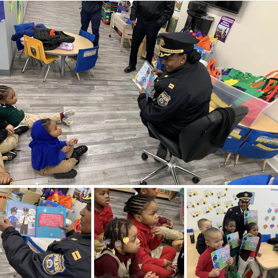 Always a great time visiting with our young neighbors! Today we thoroughly enjoyed story time at Perfeck Decision Academy with Captain Tanisha Richardson reading “Officer Washington’s First Day,” written by Officer Vanessa Washington. 📖 😊<a href="/PO_Washington_/">Vanessa Washington</a>