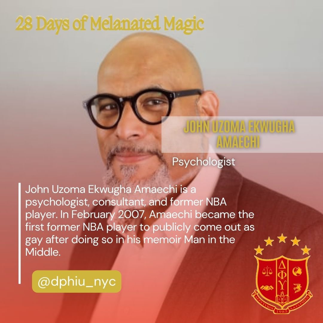 dphiu_nyc's tweet photo. 🦉❤️💛❤️🦉
Day 22 of Melanated Magic brought to you by the NYC/NJ Area brothers of Delta Phi Upsilon Fraternity Inc., 
⭐️⭐️⭐️⭐️⭐️
John Uzoma Ekwugha Amaechi is a psychologist, consultant, and former NBA player. https://t.co/ZCHT0PQBva