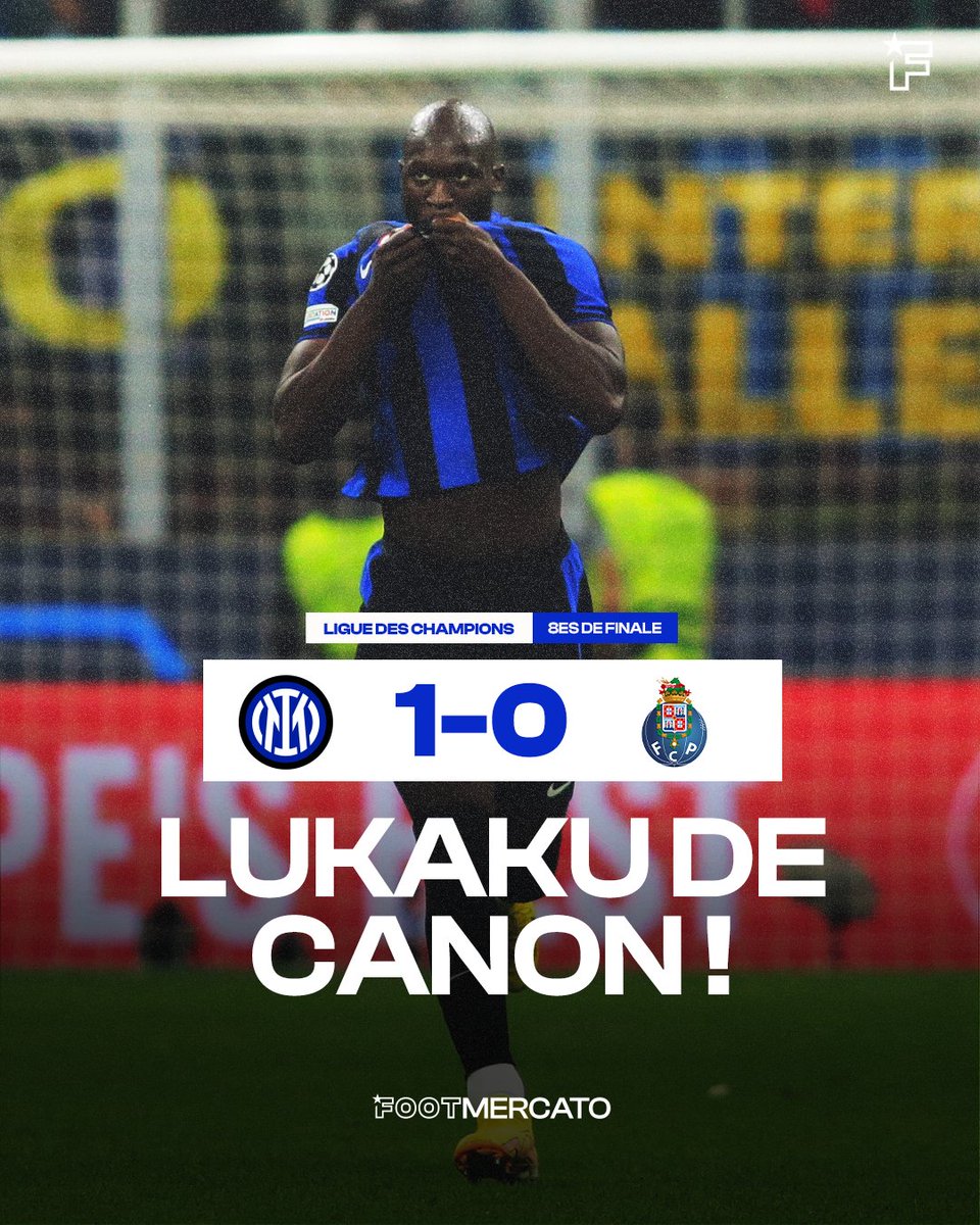 footmercato's tweet photo. Romelu Lukaku délivre l’Inter face au FC Porto !
► Le résumé du match : https://t.co/Swak3pTh8N
Comment vois-tu le match retour à Porto ? 🤔
#INTFCP #UCL #ChampionsLeague https://t.co/BDz6ZgIUZz