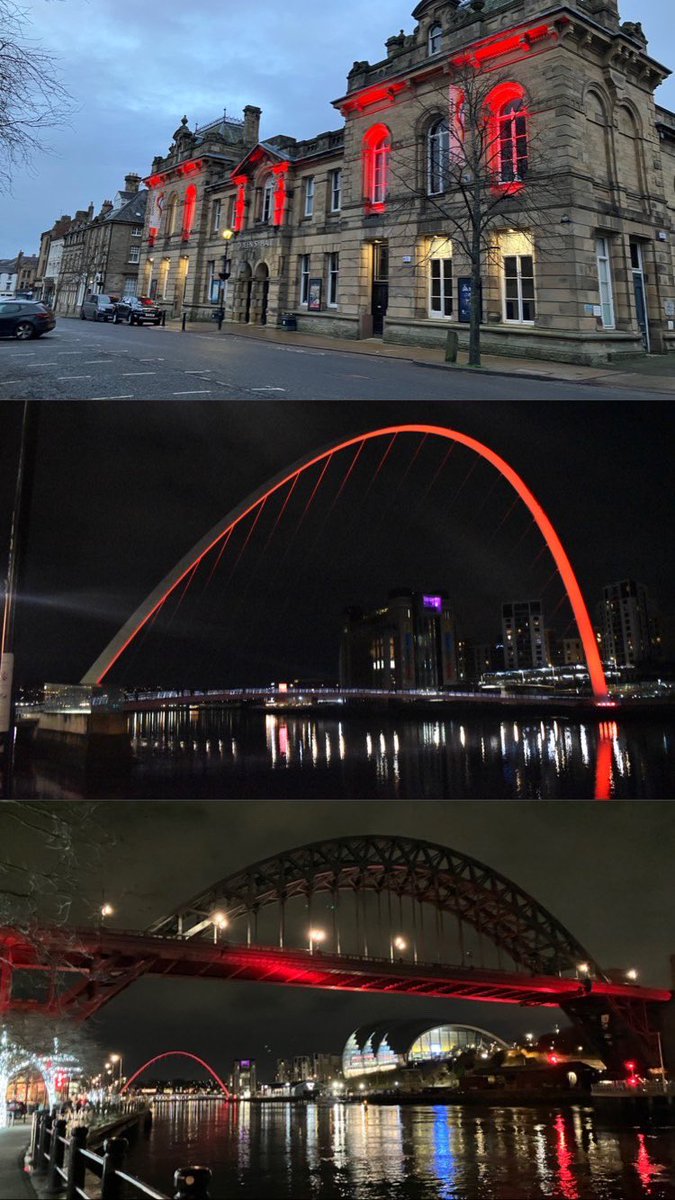 Thank you <a href="/QueensHall/">Queen's Hall Arts, Hexham</a> <a href="/gateshead/">Gateshead Council</a> and <a href="/NewcastleCC/">Newcastle City Council</a> for going #red4wed on #WorldEncephalitisDay <a href="/encephalitis/">Encephalitis International</a>