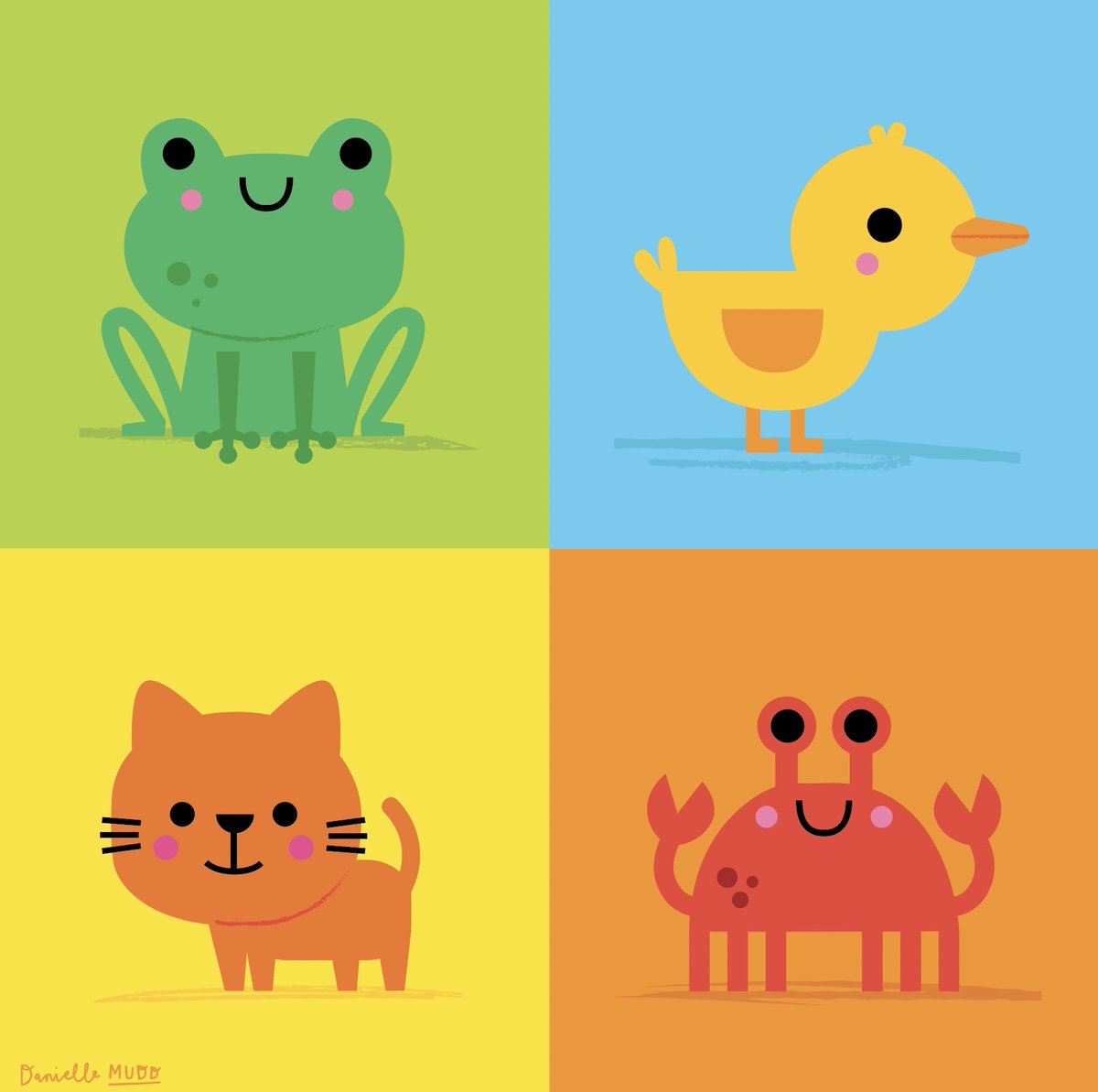 daniellemudd's tweet photo. Hello from frog, duck, cat and crab. 👋 https://t.co/5jbw3or6hd