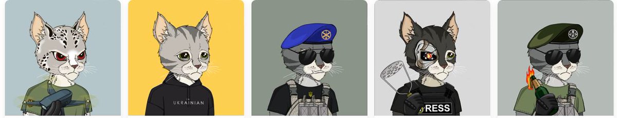 zimone91's tweet photo. 5 cats here! 🇺🇦✌️
Hurry up to get your unique NFT and join the ranks of Ukraine's defenders in the form of a brave furry hero.
https://t.co/kFCLhXYLGB
#NFT #Ukraine #u24 #UACatsDivision https://t.co/Ego28iU4tv