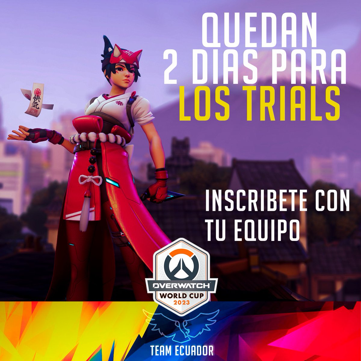 ¡El tiempo se agota!! 
Tienes hasta el 24 de Febrero para regístrate en: overwatch.gamersclub.gg/es/overwatch2/… y gana un lugar en los tryouts.

No te olvides de unirte al discord de los Trials:
discord.gg/bR26sJEG

Y obviamente al discord de Overwatch Ecuador: 
discord.gg/PNwGdQPb