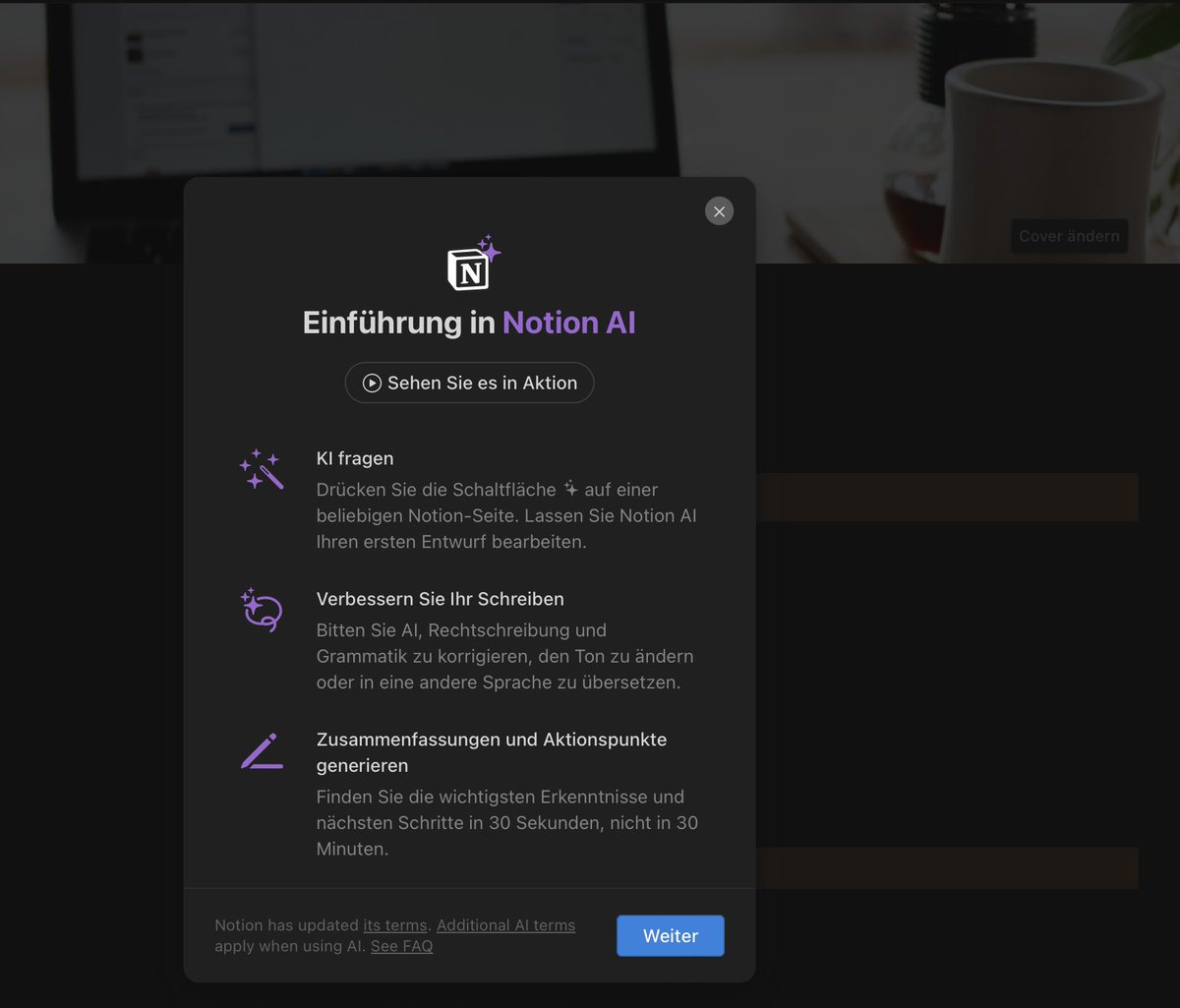 ChrisVanOliver's tweet image. Shit is getting real… AI in #NotionApp 😲