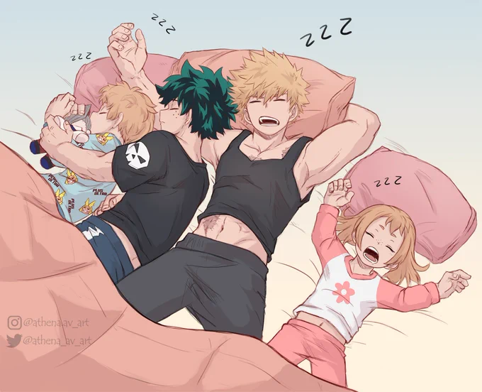 Some sleeping doodles for today I missed draw the whole family .#BKDK #bakudeku #deku #kacchan #izuku #bakugou #bakugo #KatsukiBakugo #katsuki #ktdk #MidoriyaIzuku 