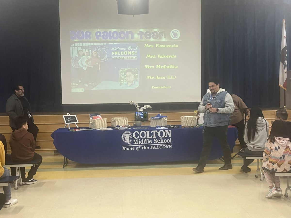 Thank you <a href="/CMSFalcons_/">Colton Middle School</a> for the great presentation from your school counselors. Our 6th graders are excited for middle school! #grantgrizzlies #cjusd