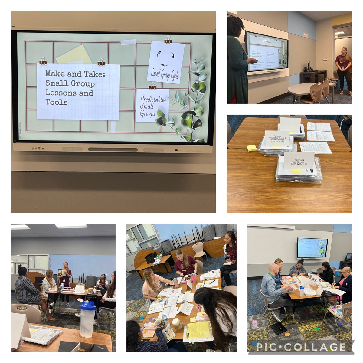 AkitDee's tweet photo. It was a joy to partner with @MrsDSchmitt and @loralhodges to work in small groups with 4th grade teachers @OLE_Leopards this morning. Teachers were able to make and take small group lessons plans and resources. @kisdelemcandi https://t.co/oY2xX28WUE