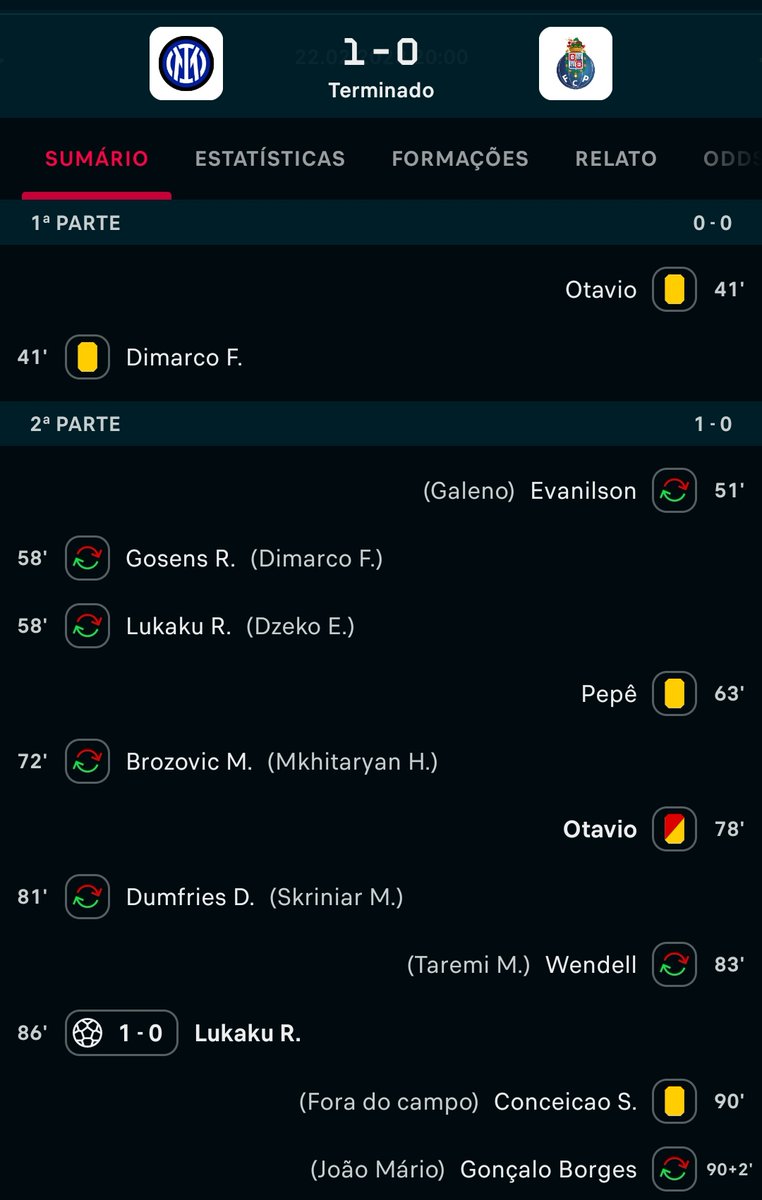 FCP122500's tweet photo. O Inter acabou o jogo apenas com um jogador amarelado que foi o que foi tirar satisfações ao Otávio.

Deu lenha por trás nas costas dos atacantes o jogo todo. Depois querem convencer-me que a UEFA não beneficia os clubes ricos.

O futebol europeu é toda uma brincadeira dos ricos. https://t.co/uNzdy73EG7