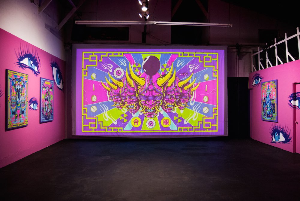 SuperchiefNFT's tweet photo. Always love working with @jamespatradoon 💟 

Looking back at their eye-popping 👁️Exhibition “Inferno” that we hosted in LA back in 2019🖤

So happy to be bringing their unique graphic style irl the world of web3🌐 &amp; to freaking PARIS 🤯

MORE AVAILABLE WORKS  BELOW👇 https://t.co/T0q5bOVlQk
