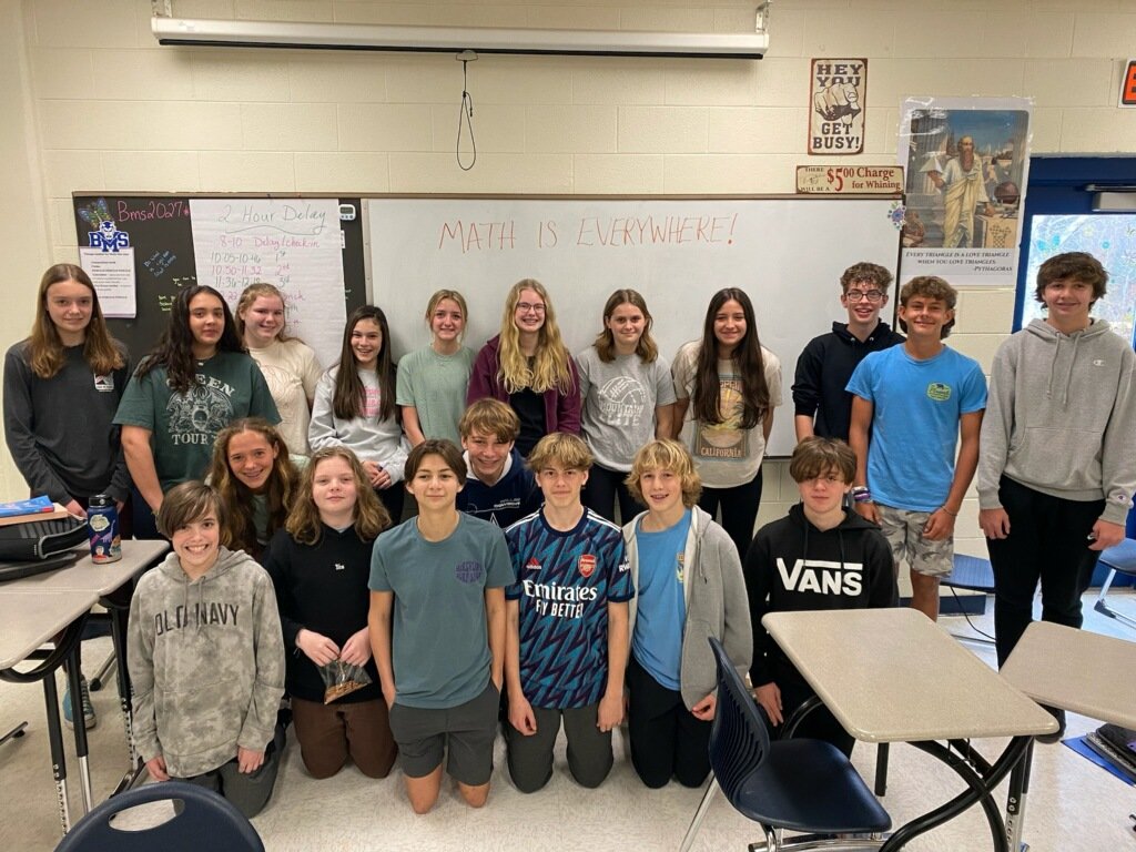 We are so excited to celebrate the achievements of our 8th graders! 19 Math I students made it to Round 2 of Scholastic's Hardest Math Problem competition. They have the opportunity to win scholarships, tech, and more for their problem-solving skills! #bestofBMS #mathiseverywhere