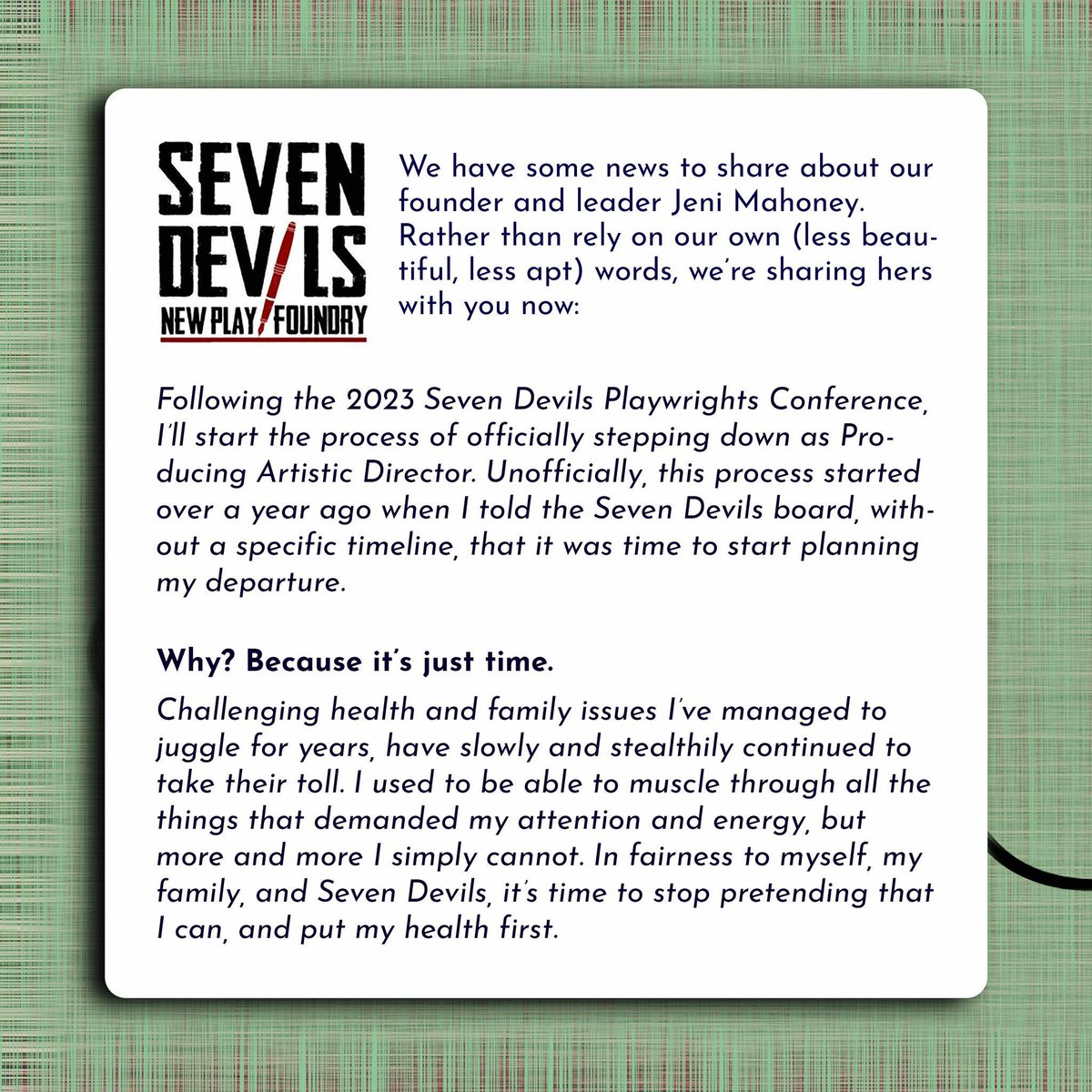 7DevilsNPF's tweet photo. An important announcement from our board - https://t.co/xYODY68EXC